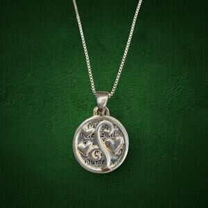 Sterling Silver 925 LA Initial S Heart Pendant Necklace 18” Box Chain